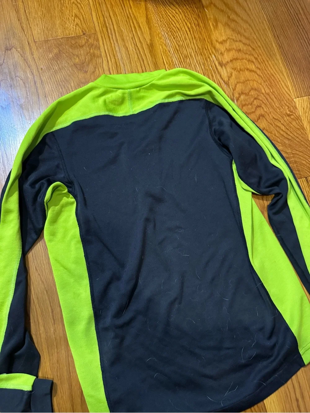 Nike Black and Neon Green Half-Zip Performance Top